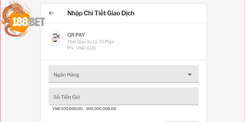 Giao diện nạp tiền qua QR Pay