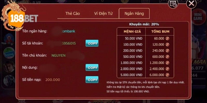 Tham gia khuyến mãi nạp đầu 188BET là auto giàu